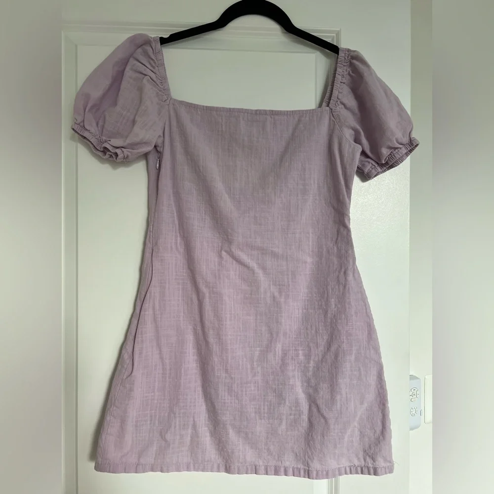 Lavender Puff Sleeve Mini Dress - Picture 6 of 10